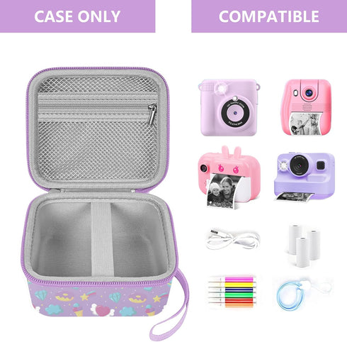 Leayjeen Kids Camera Case Compatible with ESOXOFFORE/Dylanto/GKTZ/HiMont/CAMCLID Kids Camera Instant Print for Holiday Gifts and Birthday Gifts for Kids 3-12 Years Old - Pink Unicorn (Case Only)