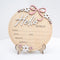 Wooden Baby Announcement Sign 6 Inch Round Birth Stat Plaque with Floral