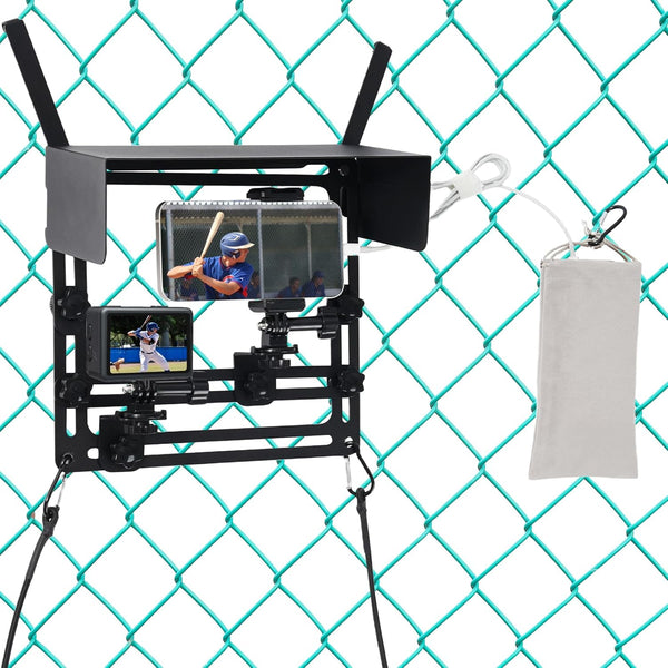 ScroRich Phone Fence Mount with Sunshade, Game Changer Mounting Kit with Charging Pouch,