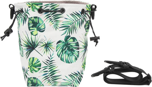 Waterproof Soft Camera Case Drawstring Bag, Adjustable Strap Instant Camera Storage Bag for Photographers (Green)