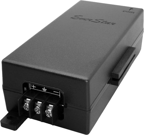 EverStar iPoE-24W48DW 100Mbps | 9-36V DC in | 48V/0.5A 24W DC PoE Out | Solar PoE Injector/Adapter, Black