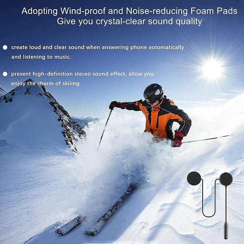 Motorcycle Helmet Bluetooth Headset, Waterproof Outdoor Sports Headset, Music Call Control, 60 Hours Playing Time