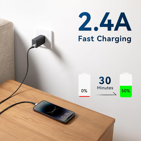 Extra Long iPhone Charger Cord 15FT, Apple MFi Certified USB A to Lightning Cable Braided Fast Charging Cord for iPhone