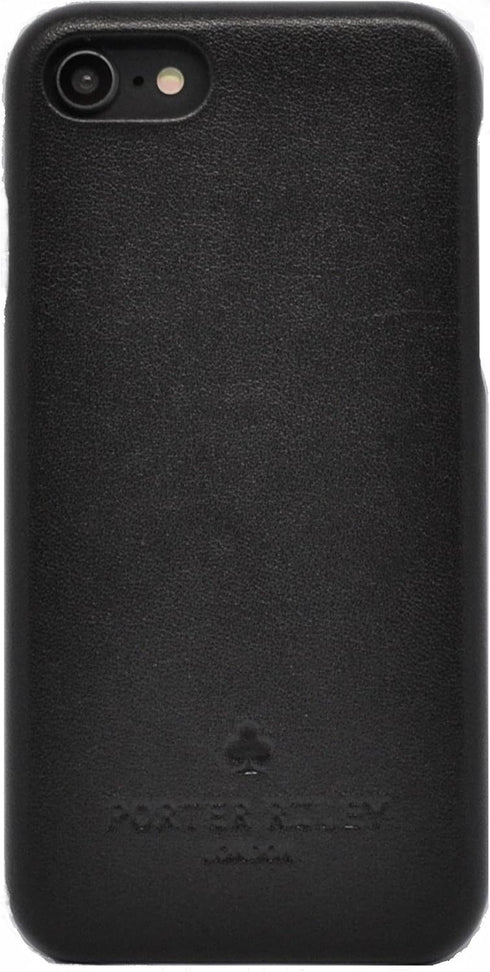 Porter Riley Leather Case for iPhone SE 2022/20, iPhone 8/7, Premium Genuine Leather Slimline Back Case, Black