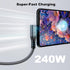 20Gbps USB C 3.2 Extension Cable, 90 Degree Type-C Male to Female Extender, 4K@60Hz 240W Charging & Data Transfer
