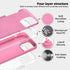 iPhone 13 Pro Max Case, Tender Pink Liquid Silicone, Slim Shockproof Design + 2X Screen Protectors, 6.7" Full Body