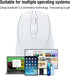 Bluetooth Mouse,Rechargeable Wireless Mouse for Laptop/iPad/MacBook Pro/Air, Silent Mouse Portable Slim for Surface Pro/PC/Lenovo/Samsung Tablet (White)