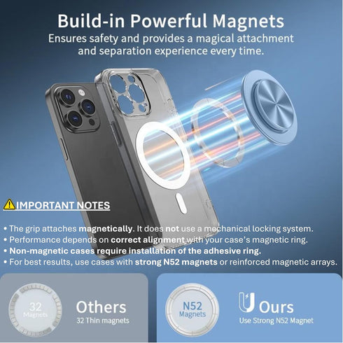 Generic Magnetic Phone Holder Stand Compatible with MagSafe Cases, Detachable Aluminum Surface with Strong Magnet