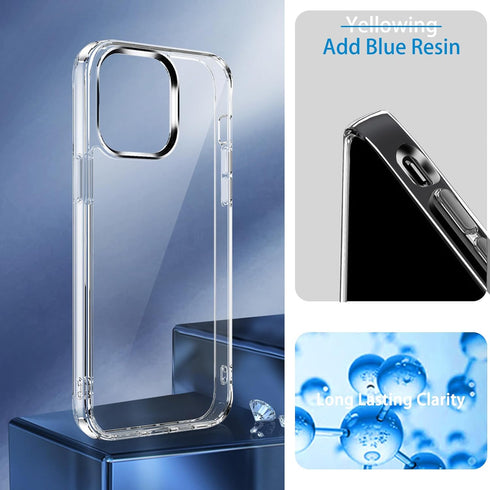 JJGoo iPhone 14 Pro Max Case, Clear Non-Yellowing Shockproof Phone Case, Slim Anti-Scratch Hard PC Cover
