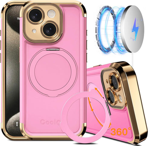 COOLQO for iPhone 13 Case 6.1'' Upgraded 360 Spin Magnetic Stand [Compatible with