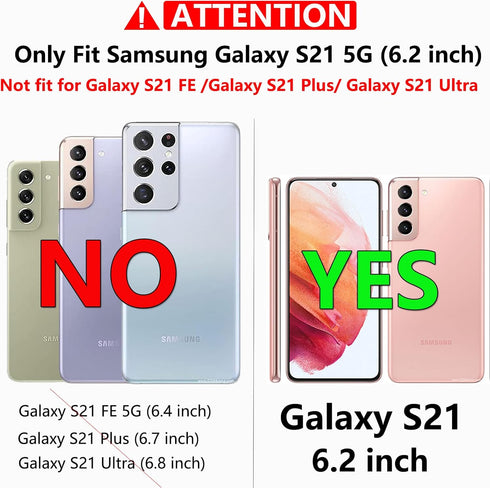 Samsung Galaxy S21 Case with HD Screen Protector, Military Grade Drop Tested Heavy-Duty Protective Case