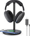 Headphone Stand with Wireless Charger, 2 in 1 Gaming Headset Holder Dock for iPhone 15/14/13/12/11, Samsung, AirPods