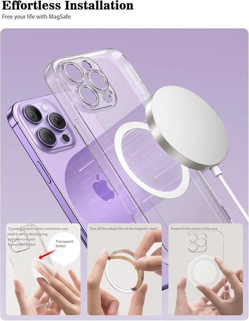 Doflyesky 360 12-16 S20-S24, 6 Pack (3 3 Universal Metal Ring for Mag Safe Charger/Wallet/Car Mount - Ultra-Thin