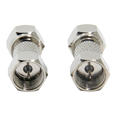 Male to Male Coax Connector, 2 Pack 75 Ohm F Type RG6 Coaxial Cable Adapter for TV, Antenna, Splitter, Amplifier