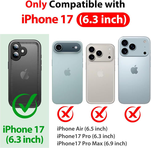 SPORTLINK 17 360 17 6.3 inch for iPhone Waterproof Phone Case - Built in Screen Protector/Shockproof/Military Rugged