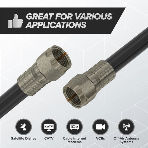 THE CIMPLE CO Coaxial Crimp Connector for RG6 Cable, Pack of 100, Weather Proofing Seal