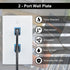 FGB 20-Pack 2-Port Keystone Wall Plate, Low-Profile Single Gang Wall Plates for RJ45, HDMI, Coax Inserts