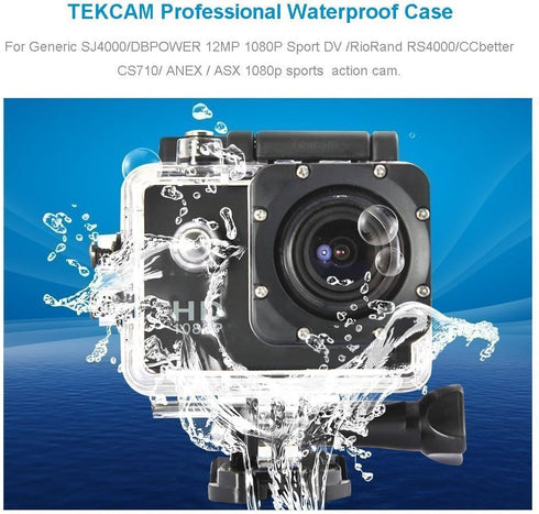 Action Camera Waterproof Housing Case Compatible with AKASO EK7000 V50 Elite, Replacement Waterproof Protective Housing