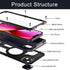 Marrkey Heavy Duty Waterproof Case for iPhone 14, Durable Metal Full Body Protection, Shockproof Rugged Defender, Black