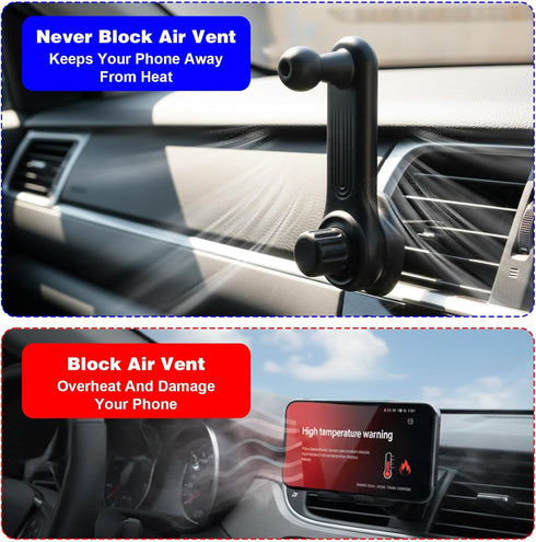 Qulkws 17mm 360 Universal Car Vent Clip for Car Mount Cars Phone Holder Mount with Ball Degree Rotatable Swing Arm