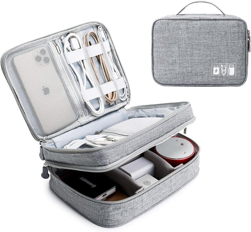 mygreen Electronics Organizer, Electronic Accessories Double Layer Travel Cable Organizer Cord Storage