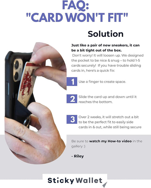 LIFESTYLE DESIGNS The StickyWallet, Premium Spandex Stick-on Phone Wallet Card Holder, Unique Double Pocket Design