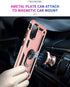 ADDIT Samsung S20 FE Case, Heavy Duty Military Grade with Kickstand Ring & Magnet Car Mount - Rose Gold
