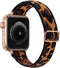 SICCIDEN Slim Stretchy Bands Compatible with Apple Watch Band 49mm 45mm 44mm 42mm, Women Nylon Thin Strap (Leopard/Rose