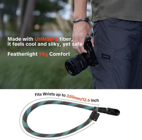55.1lb PGYTECH Camera Wrist Strap Slim Outdoor Style, Adjustable Quick Release Anti-Drop Camera Hand Strap