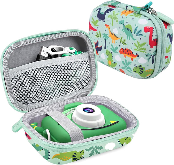Leayjeen Kids Camera Case, Green Dinosaur for Goopow/Mgaolo/HOOMOON/Hangrui Kids Camera Toys, Best Easter Birthday Gift