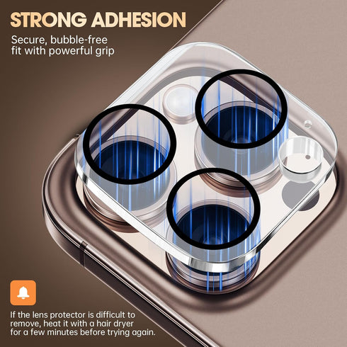 Xfilm Camera Lens Protector for iPhone 16 Pro/16 Pro Max, 9H Hardness Tempered Glass, Anti-Scratch