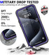 iPhone 15 Pro Max Case Waterproof, Built-in Screen Protection, IP68 Underwater, Military Dropproof, Purple