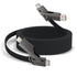 USB C Cable, 4-in-1 USB-C Lightning Cable (4ft), 100W Fast Charging Flat Braided Cord for iPhone, iPad, MacBook