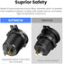 12V USB Outlet, 4 USB Port Aluminum Charger Socket, 2 USB C PD & 2 USB QC3.0 with Voltmeter for Car Boat Marine