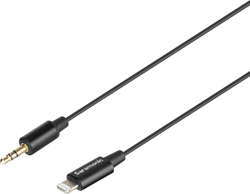 Saramonic SR-C2000 Black 3.5mm TRS Male to Apple Lightning Connector Audio Adapter Cable, 9" (22.86cm)