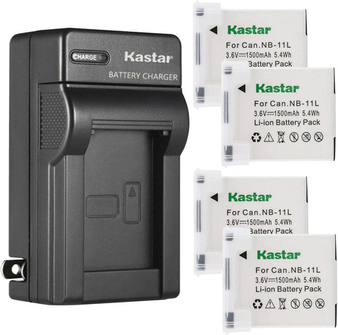 Kastar 4-Pack Battery and AC Charger for Canon SX400 is, SX410 is, ELPH 110 HS, ELPH 115 is, ELPH 120 is