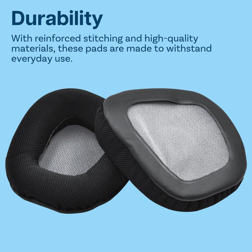 Ear Pads Replacement for Corsair Void Elite Wireless/Pro/SE/Surround Headset by MMOBIEL, Mesh Fabric Cushions (Grey)
