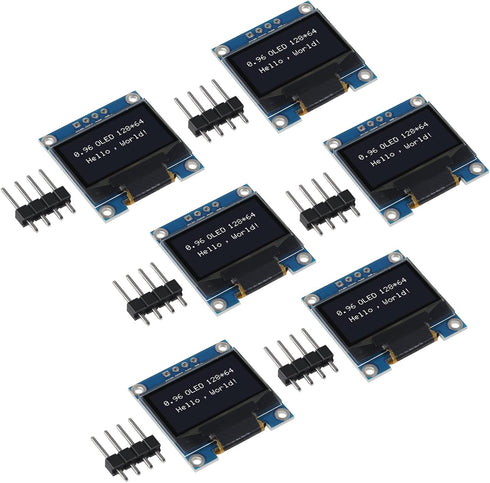 DWEII 6PCS 0.96 inch 12864 128X64 OLED LCD Display Board Module I2C IIC