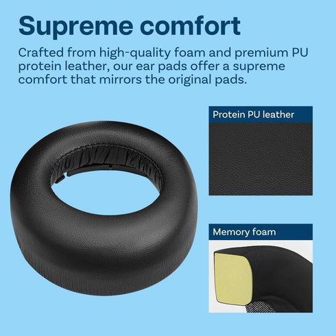 Ear Pads Replacement for Sony Playstation 5 3D Pulse Wireless Headset by MMOBIEL, Black Protein PU Cushions