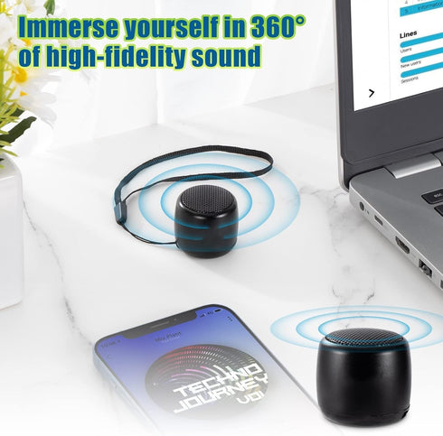 Best Mini Portable Bluetooth Speaker, Smallest Bluetooth Speaker with HD Sound & Bass, Wireless for Phone/PC/Tablet,