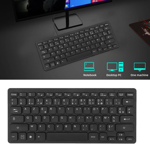 VBESTLIFE 78 2.0 Bilingual Language Keyboard, Keys Ultra Slim Language Keyboard, USB Wired Computer Keyboard, Quiet