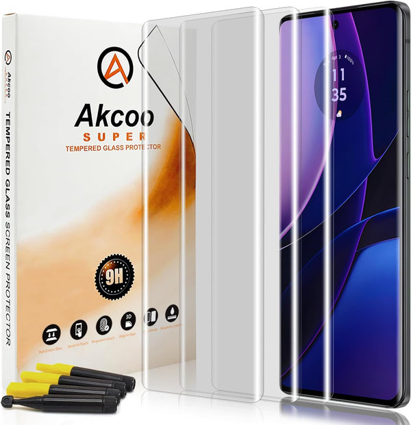 Screen Protector for Motorola Edge 2023, 3 Pack, Tempered Glass, Edge to Edge Protection