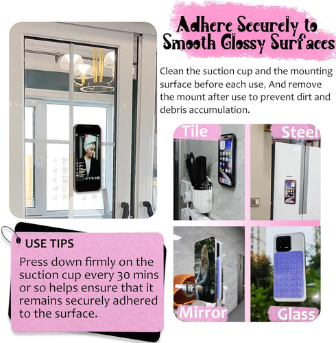 AZXYI 2 Pack Anteel Silicone Suction Cup Phone Case Mount Double Sided, Non Slip Phone Accessories for CellPhone