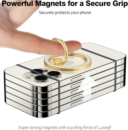 Allengel Compatible with MagSafe Phone Grip Stand, Magnetic Ring Holder with Kickstand for iPhone 15/14/13/12 Pro/Pro