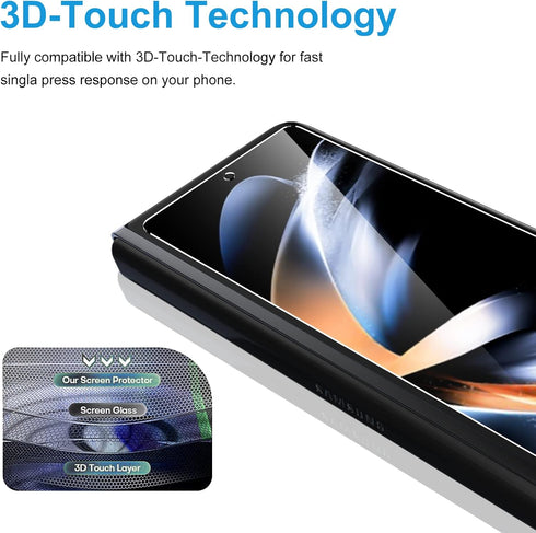 LYWHL 2-Pack HD Clear Tempered Glass Screen Protector for Samsung Galaxy Z Fold 4 5G, 6.2 Inch, Anti-Scratch, Easy