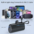 Pxwaxpy 5200mAh 20W Pack 16/15/14/13/12, Mini Portable Charger for iPhone with Built-in Type-C Cable, Ultra-Compact