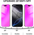 16 6.7 inch 16Plus 28 2 Juvraixo for iPhone Plus Privacy Screen Protector Gradient Colorful Tempered Glass Anti-Spy