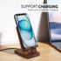 LUCKY BEAN Wood Phone Stand, Desktop Wooden Phone Holder, Portable Office Phone Stand for Desk, Wood ipad Stand
