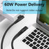 Right Angle USB C to USB C Cable 1M/3FT, 90 Degree 60W PD Type C Fast Charging & Data Transmission Nylon Braided