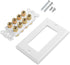 Cable Matters Speaker Wire Wall Plate for 4 Speakers, Banana Plug Wall Plate, White